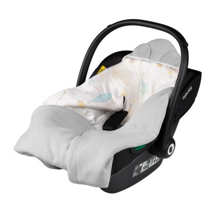 Lionelo - TRAVEL SWADDLE Car seat wrap 90x90 cm Grey Baloon