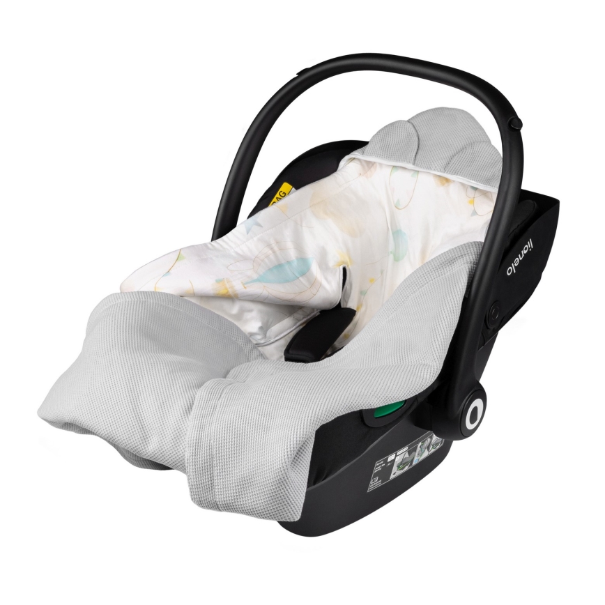 Lionelo - TRAVEL SWADDLE Car seat wrap 90x90 cm Grey Baloon