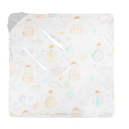 Lionelo - TRAVEL SWADDLE Car seat wrap 90x90 cm Grey Baloon