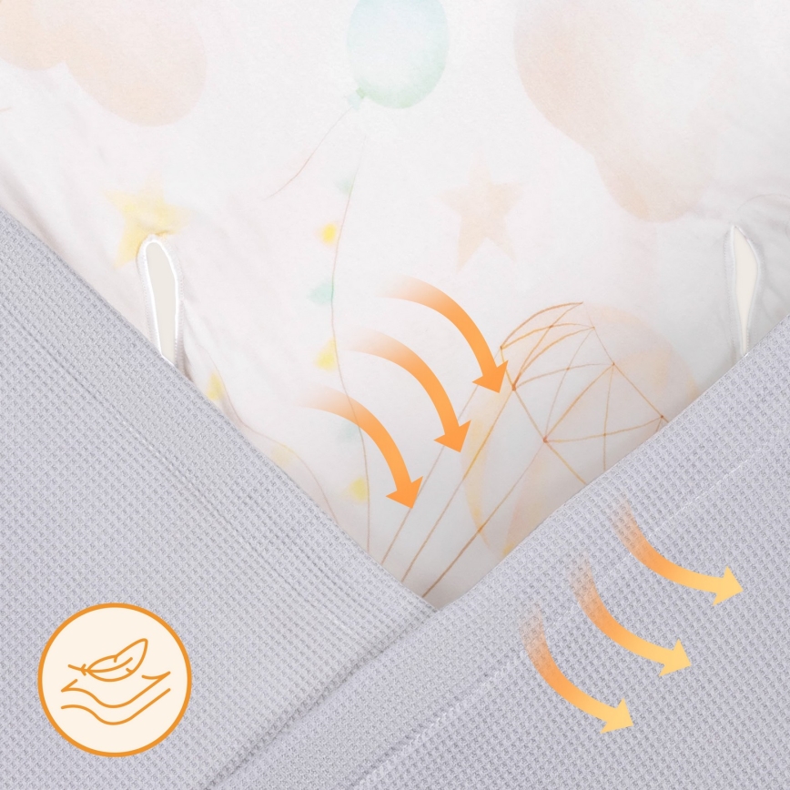 Lionelo - TRAVEL SWADDLE Car seat wrap 90x90 cm Grey Baloon