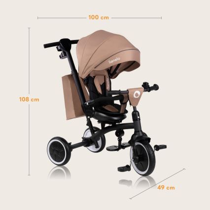 Lionelo - TRIS PLUS Kids' Tricycle, Beige Sand