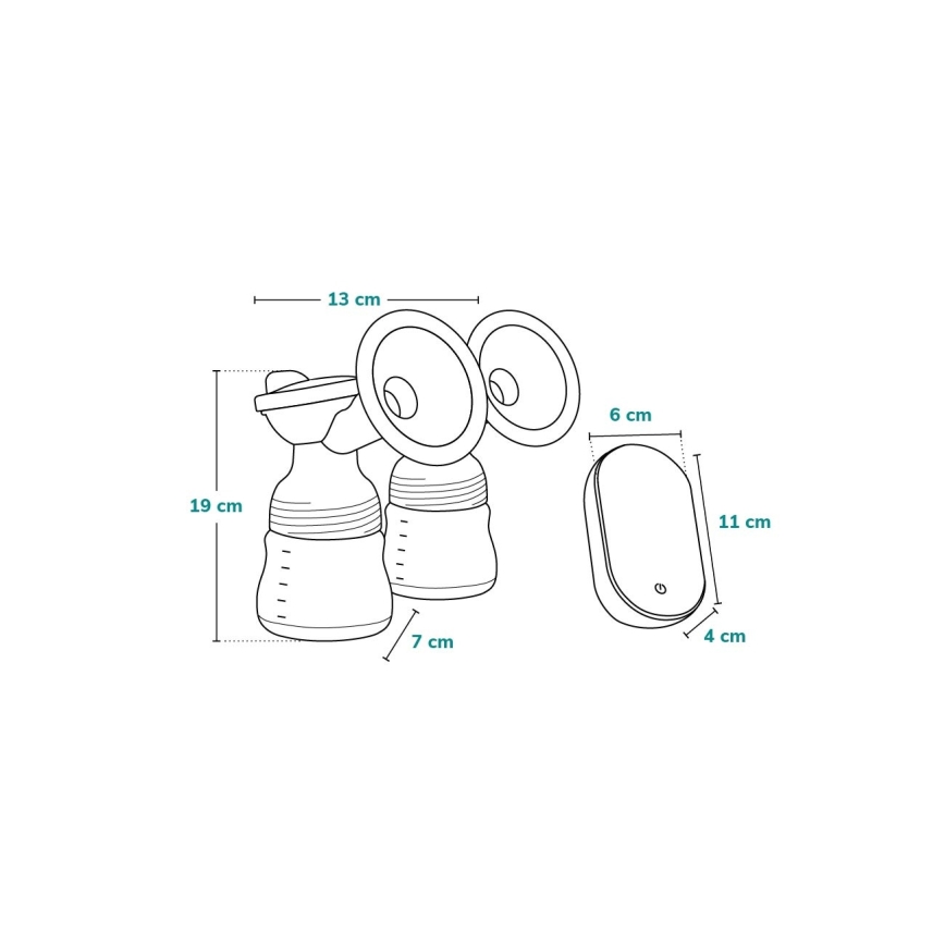 Lionelo - TWEE GO Electric Rechargeable Dual Breast Pump 5V 1100 mAh 150 ml