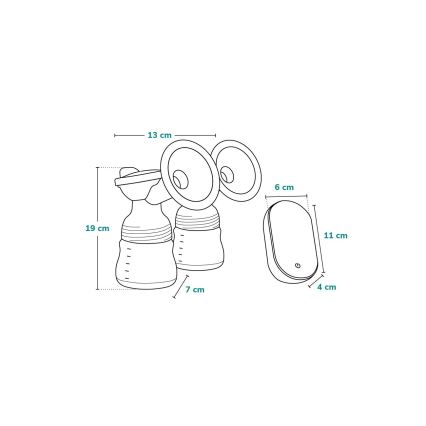 Lionelo - TWEE GO Dual Electric Rechargeable Breast Milk Pump 5V 1100 mAh 150 ml