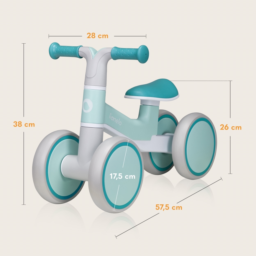 Lionelo - VILLY Balance Bike Green Turquoise