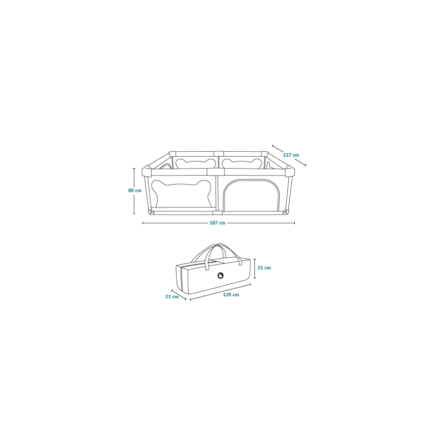 Lionelo - WILLOW Playpen Grey