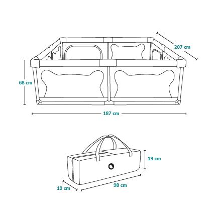 Lionelo - WILLOW XL Playpen Grey