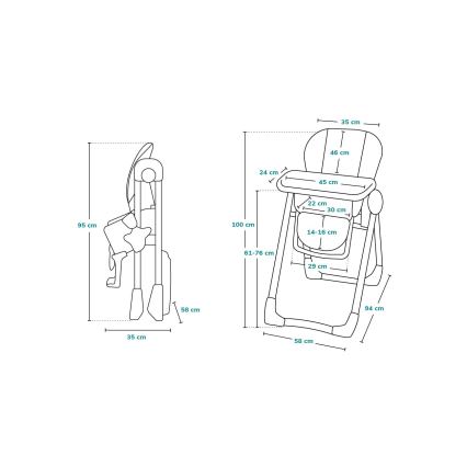Lionelo - ZANNA Children's High Chair, Beige
