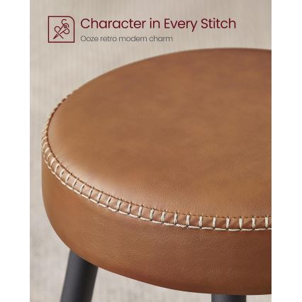 LIOR Bar Stool, Set of 2, Brown/Black