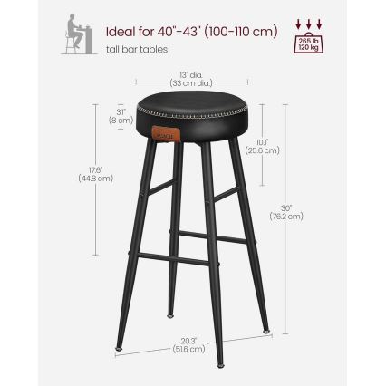 LIOR Black Bar Stool