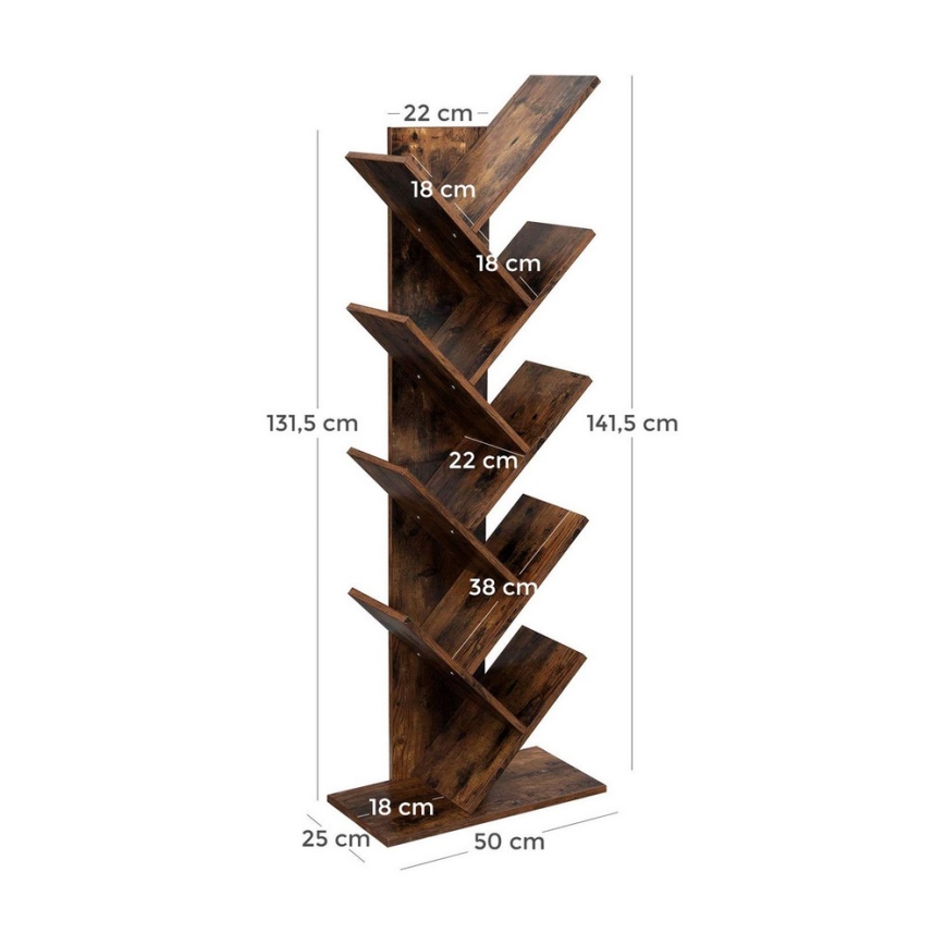 LIVARO Brown Bookcase