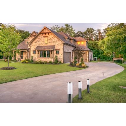 LIVIA Outdoor Lamp 1xE27/10W/230V 45 cm IP44 Silver