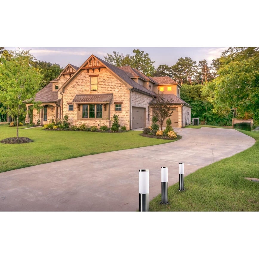 LIVIA Outdoor Lamp 1xE27/10W/230V 45 cm IP44 Silver