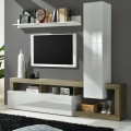 Living Room Wall Unit LENOR White/Brown
