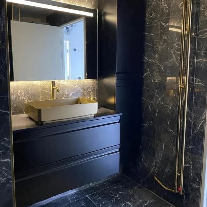 LJORDAL countertop basin 52x34 cm steel/brass