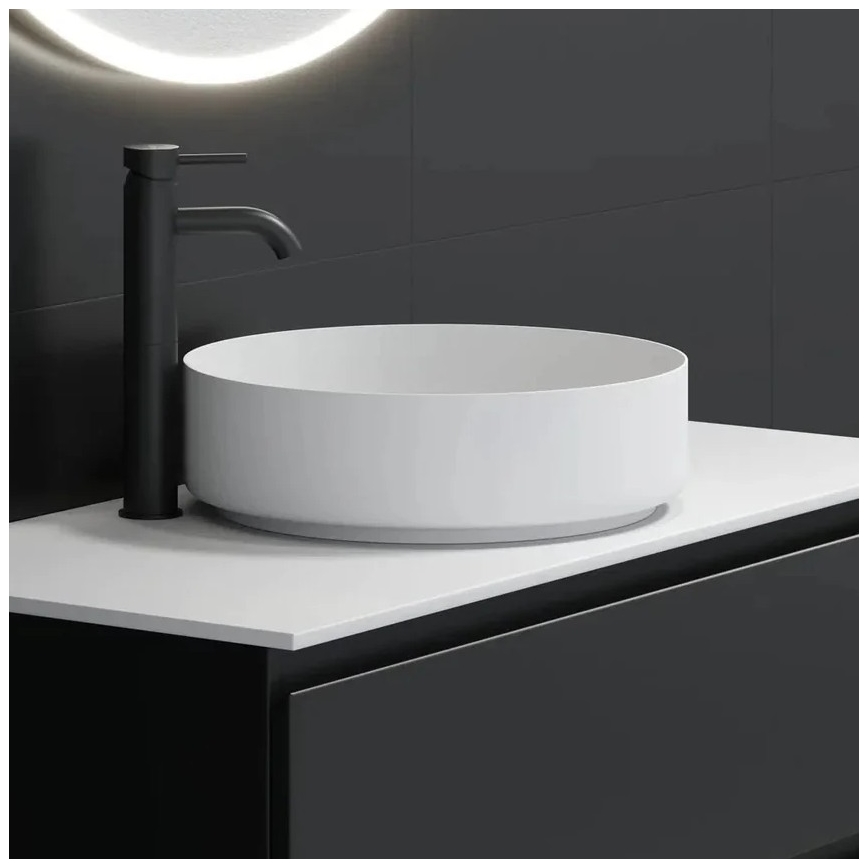 LJORDAL Countertop Basin Ø 40 cm, Steel/White