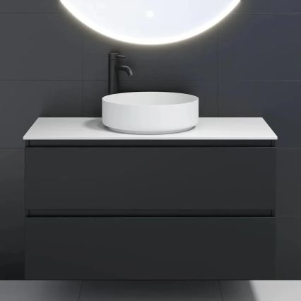 LJORDAL Countertop Basin Ø 40 cm, Steel/White