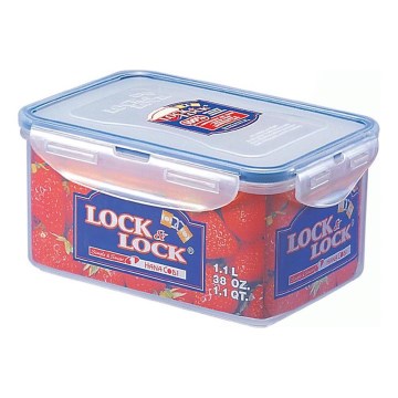 LOCK 1.1 L Food Storage Container, Blue/Clear