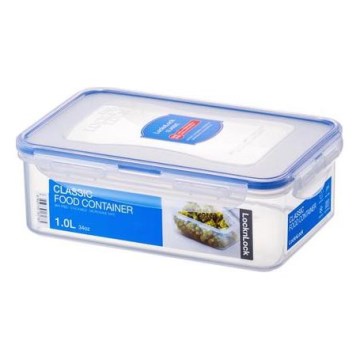 LOCK 1 L Food Storage Container, Blue/Transparent