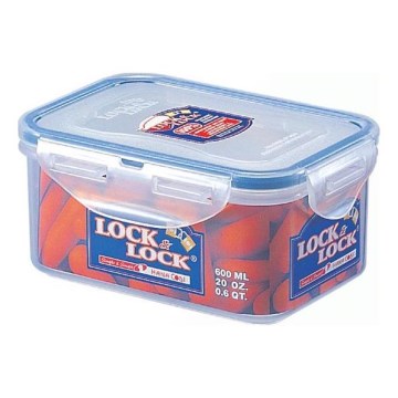 LOCK Food Storage Container 0.6 L, Blue/Clear