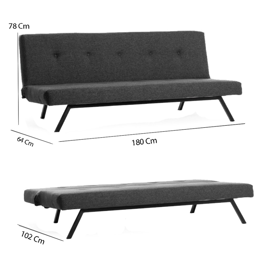 LOKO Two-Seater Sofa, Dark Gray