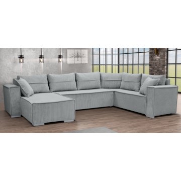 LONDON Universal Reversible U-Shaped Corner Sofa Bed, Grey