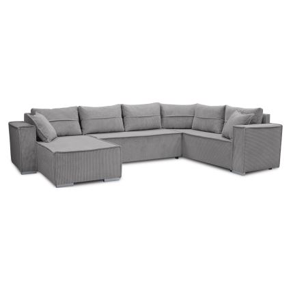 LONDON Universal Reversible U-Shaped Corner Sofa Bed, Grey