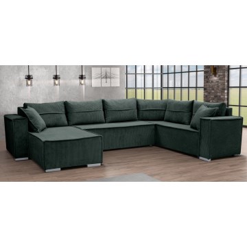 LONDON Universal U-Shaped Pull-Out Corner Sofa - Green