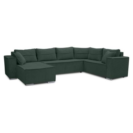 LONDON Universal U-Shaped Pull-Out Corner Sofa - Green