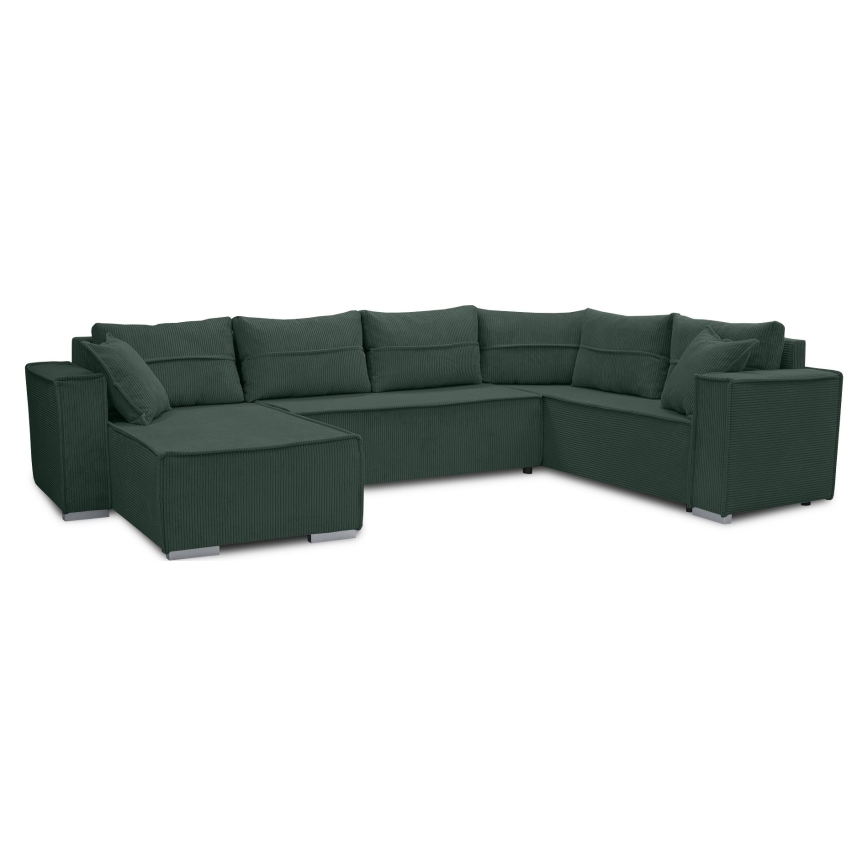 LONDON Universal U-Shaped Pull-Out Corner Sofa - Green