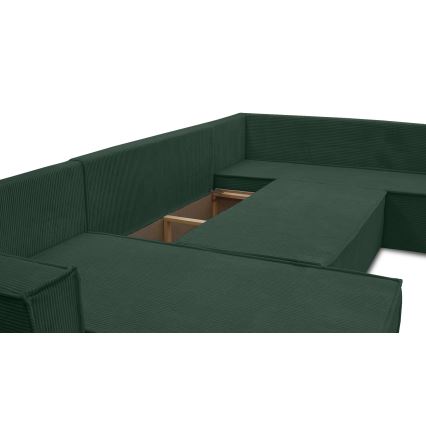LONDON Universal U-Shaped Pull-Out Corner Sofa - Green