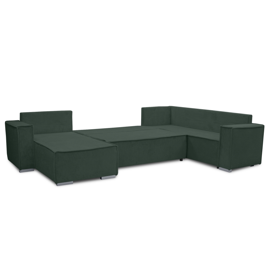 LONDON Universal U-Shaped Pull-Out Corner Sofa - Green
