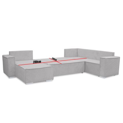 LONDON Universal U-Shaped Pull-Out Corner Sofa - Green