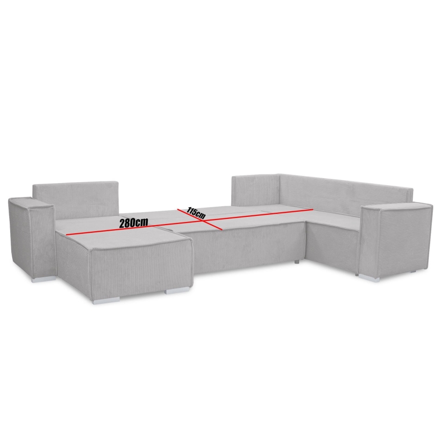 LONDON Universal U-Shaped Pull-Out Corner Sofa - Green