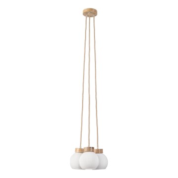 LOOMIS Cable Pendant 3x E27/15W/230V 130 cm Beige/Oak