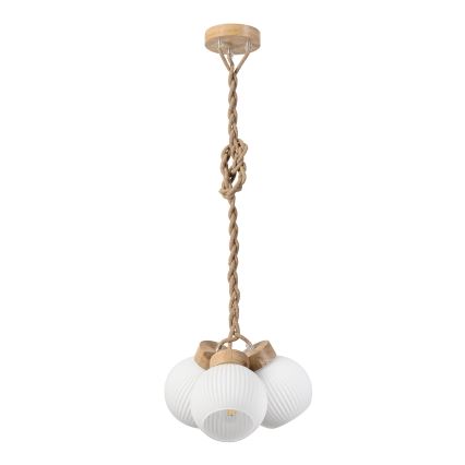 LOOMIS Cable Pendant 3x E27/15W/230V 130 cm Beige/Oak