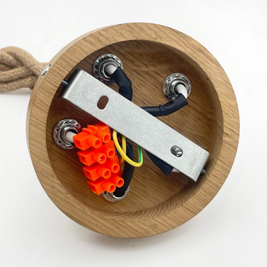 LOOMIS Cable Pendant Light 5xE27/15W/230V 83 cm Beige/Oak