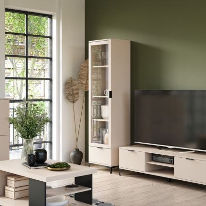 LORA Beige Display Cabinet