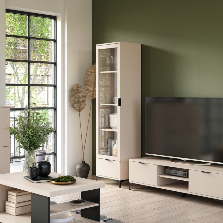 LORA Beige Display Cabinet
