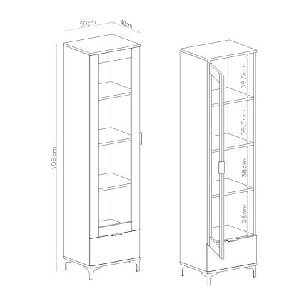 LORA Beige Display Cabinet