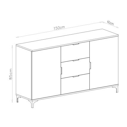 LORA Beige Dresser with Drawers and Cabinet Doors