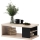 LORA coffee table with shelf and storage, beige/black