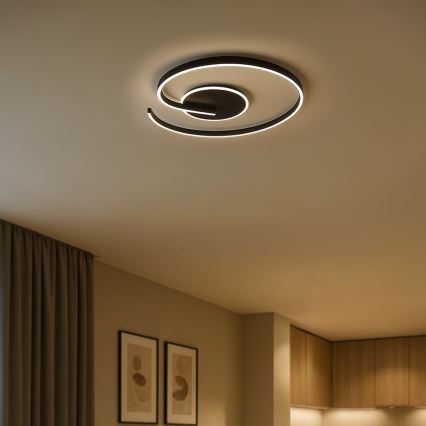 LORENZO LED Ceiling Light 22W/230V, Ø 50 cm, Black