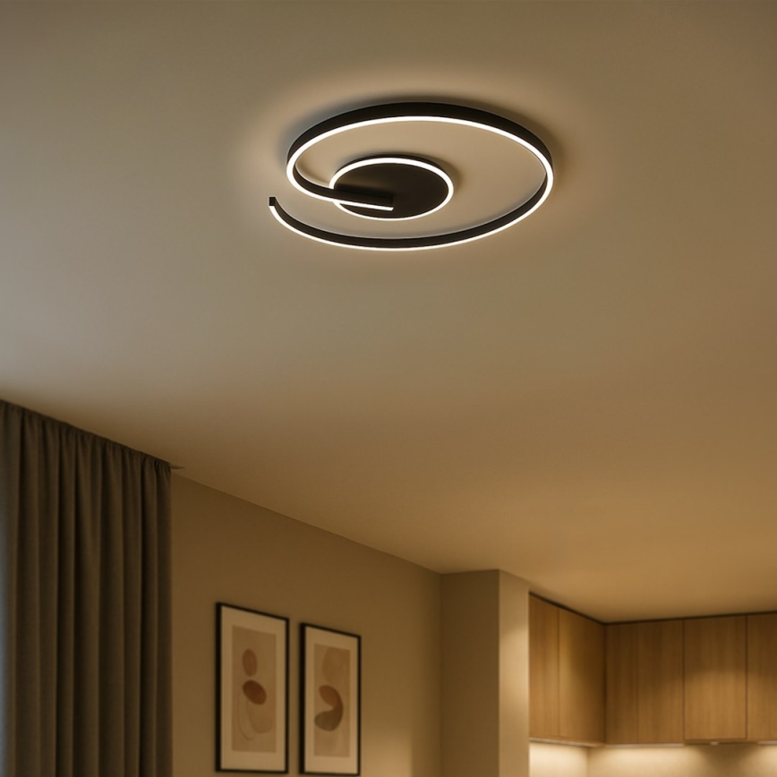 LORENZO LED Ceiling Light 22W/230V, Ø 50 cm, Black