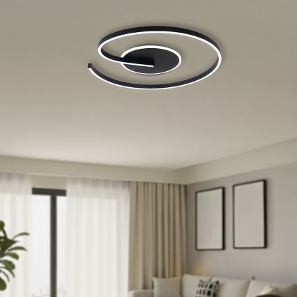 LORENZO LED Ceiling Light 22W/230V, Ø 50 cm, Black