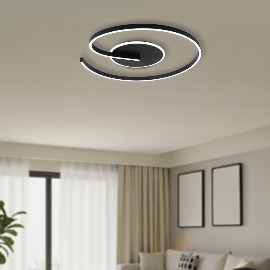 LORENZO LED Ceiling Light 22W/230V, Ø 50 cm, Black