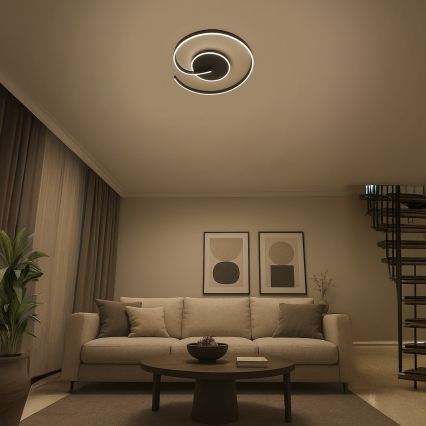 LORENZO LED Ceiling Light 22W/230V, Ø 50 cm, Black