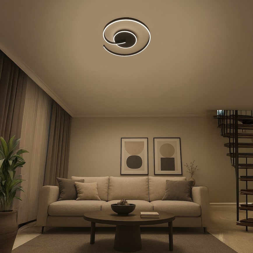 LORENZO LED Ceiling Light 22W/230V, Ø 50 cm, Black