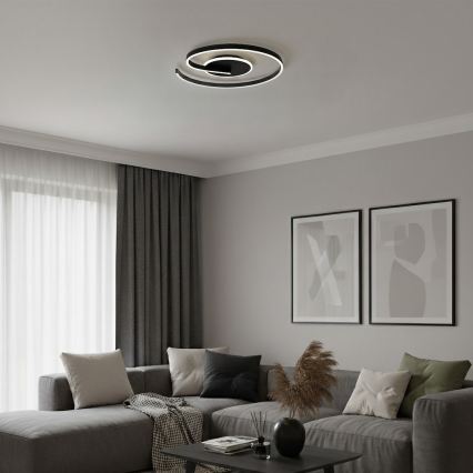 LORENZO LED Ceiling Light 22W/230V, Ø 50 cm, Black