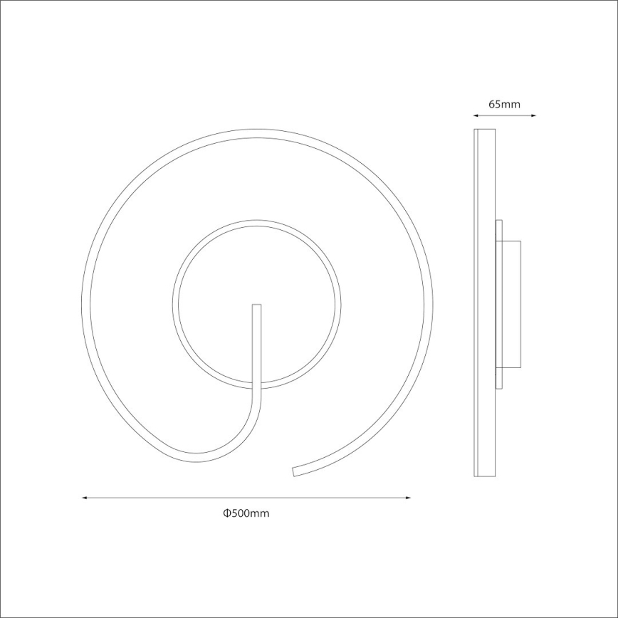 LORENZO LED Ceiling Light 22W/230V, Ø 50 cm, Black