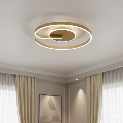 LORENZO LED Ceiling Light, 22W/230V, Ø 50 cm, Gold